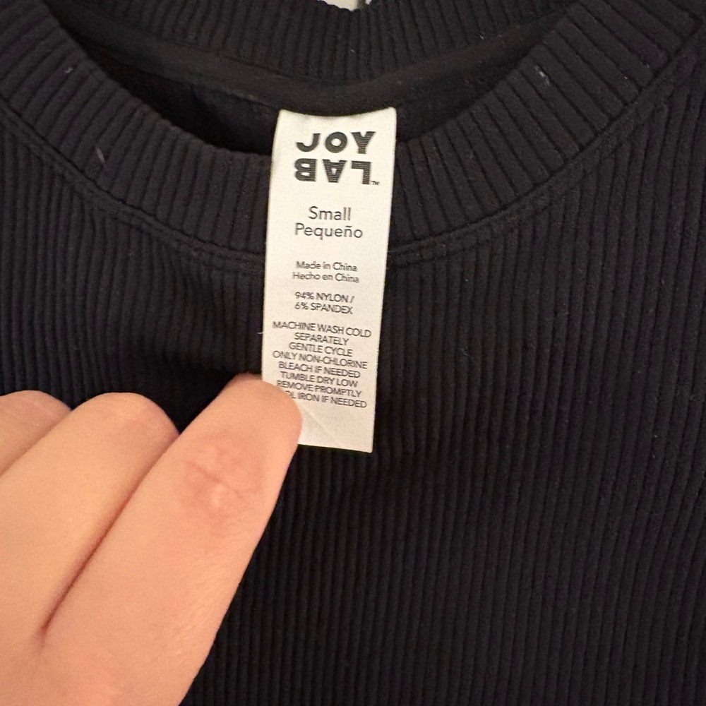 Target joy lab ribbed black top - Picture 2 of 3